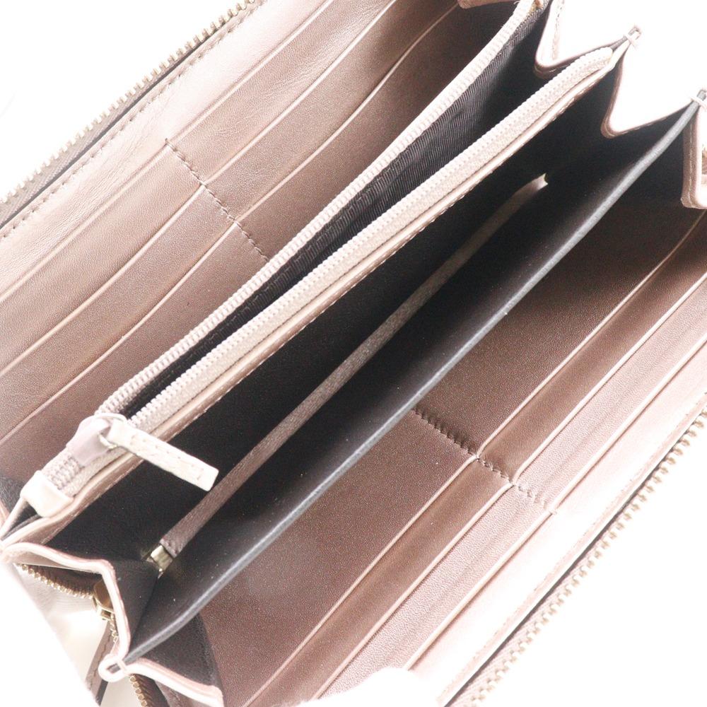 Gucci Interlocking G Purse 308012 Zip Around Pink Sima Leather Women Used