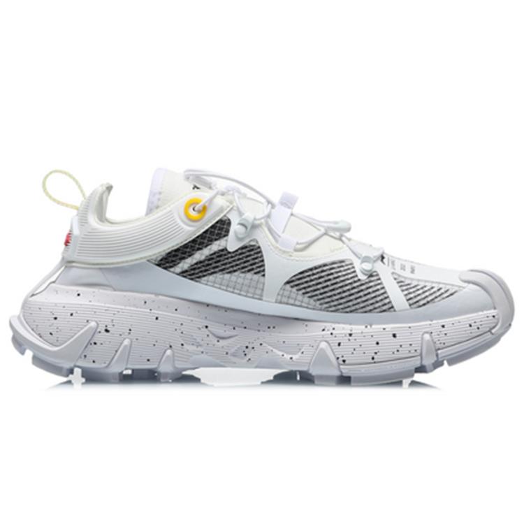 Li Ning Wu Xing 1 Неделя моды в Париже Подиум, Wu Xing Амортизация Нескользящие Низкие Баскетбольные кроссовки Мужские Белый AGBQ093-4