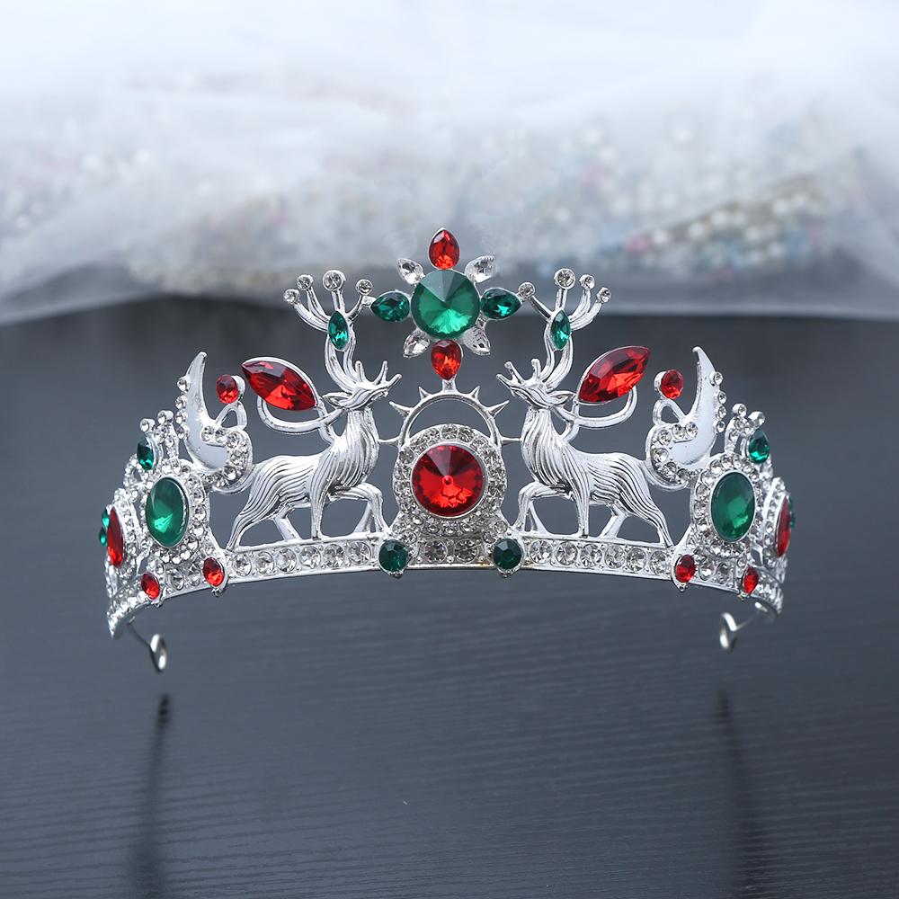 1pc Fashion Christmas Tiara with Snowflakes Gemstones Hair Crown Intricate Festive Design Perfect for Holiday Parties Cosplay