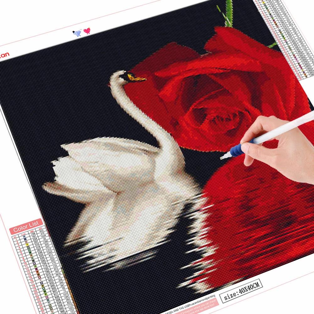 Наборы для алмазной живописи «сделай сам», роза, алмазная вышивка, распродажа, животные, лебедь, картины из стразов, мозаика, набор для рукоделия