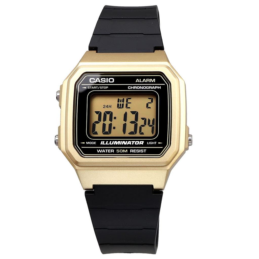 Casio CASIO Стандартные W-217HM-9A Часы Мужские Женские Дешевые CASIO Цифровые Дата Золотой Черный