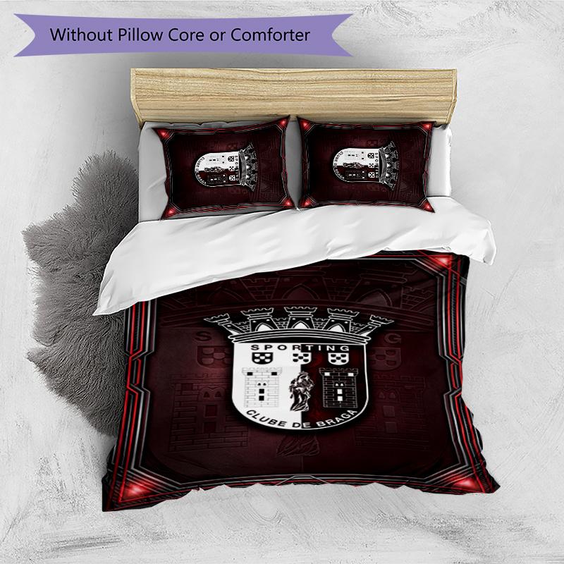 Braga FC Printed 3PCS Bedding Set Breathable Duvet Cover with Pillowcases Decorative Bed Linen for Bedroom Home