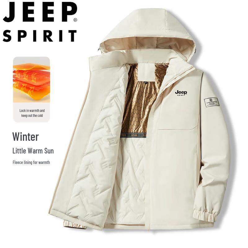JEEP SPIRIT Unisex Windproof Hooded Padded Jacket