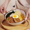 7,5-дюймовая японская домашняя миска для лапши, керамическая миска для супа с ручкой, миска для салата, пасты, кухонная посуда, микроволновая печь, посуда для выпечки