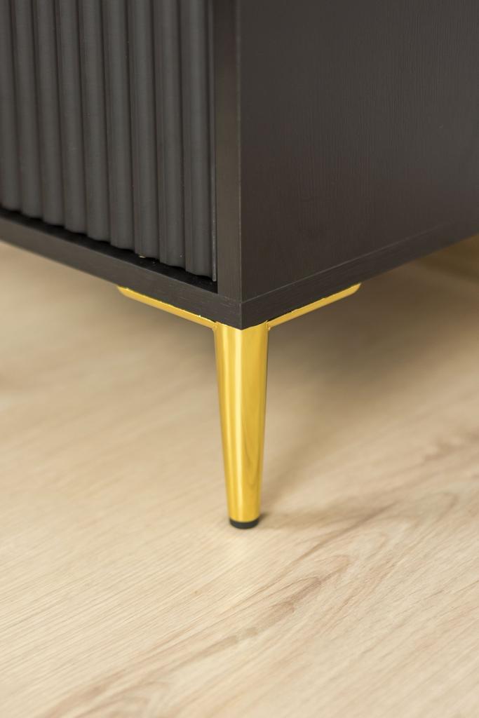 Set of 4 furniture legs, gold chrome pin, height 13 cm