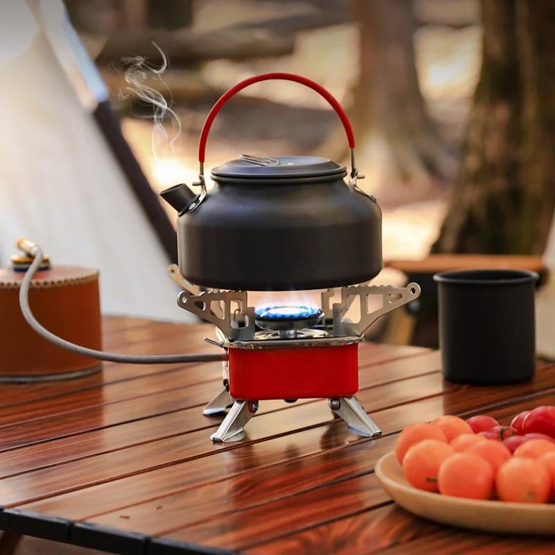 Портативная складная мини газовая походная плита и сверхлегкая кружка из алюминиевого сплава для пеших походов, пикника, кипячения воды, кофе, чая