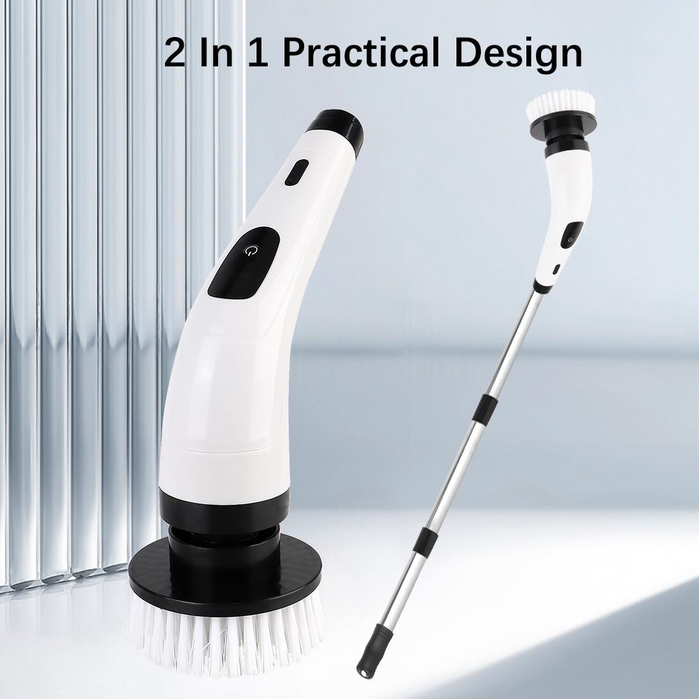 8 в 1 Портативная щетка для ванны Щетина/Губка/Тканевые щетки Щетка для мытья ванной Электрическая чистящая щетка Инструмент для чистки кухни