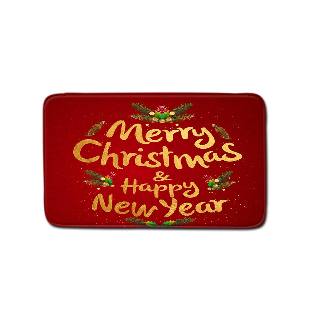 3D Цифровая печать Рождественская Водонепроницаемая Занавеска для душа Четыре предмета Коврик для ванной Нескользящий Коврик для двери Спальня Гостиная Коврик для пола Ковер