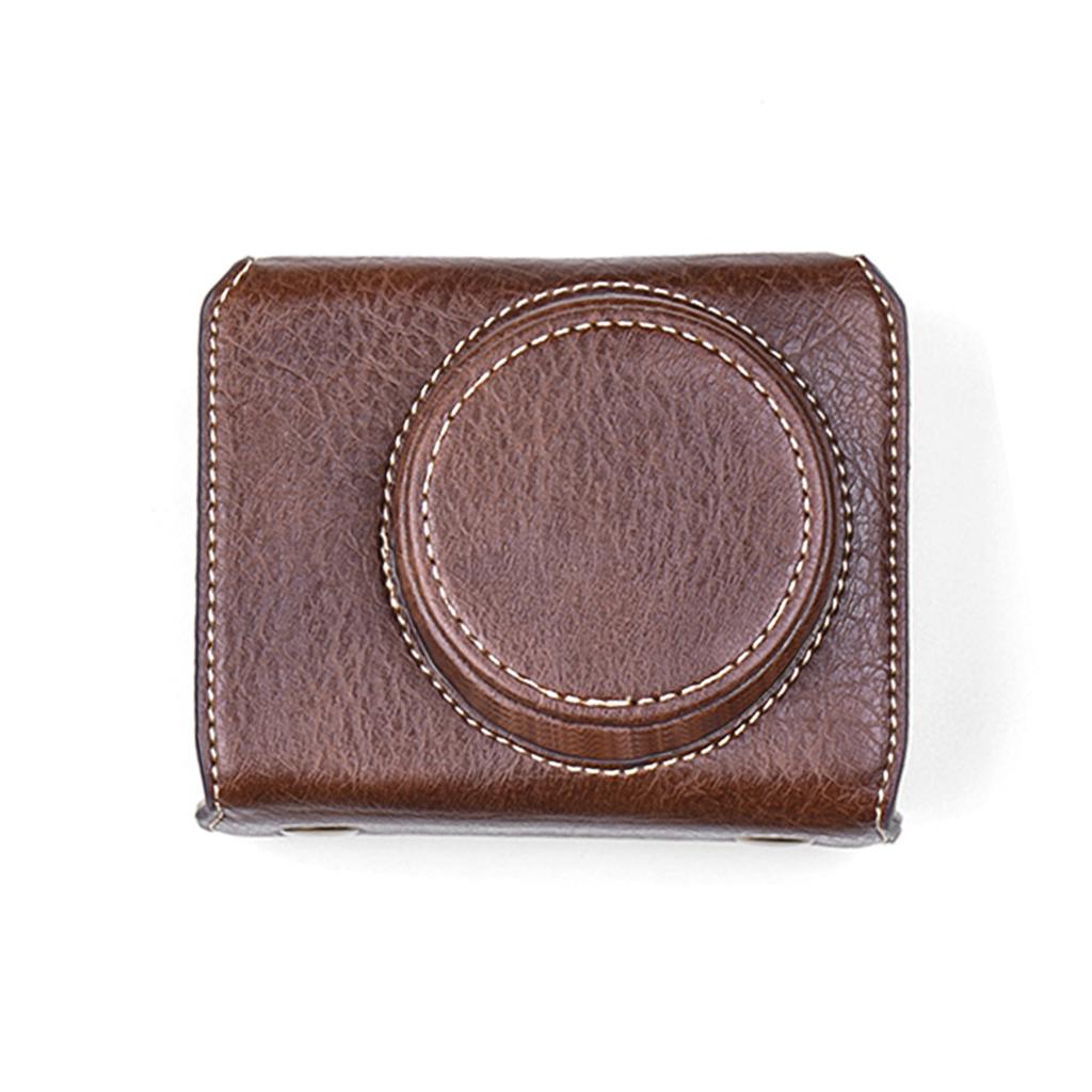 Digital Camera Protective Case PU Leather Camera Storage Bag with Removable Shoulder Strap Compatible with ZV1