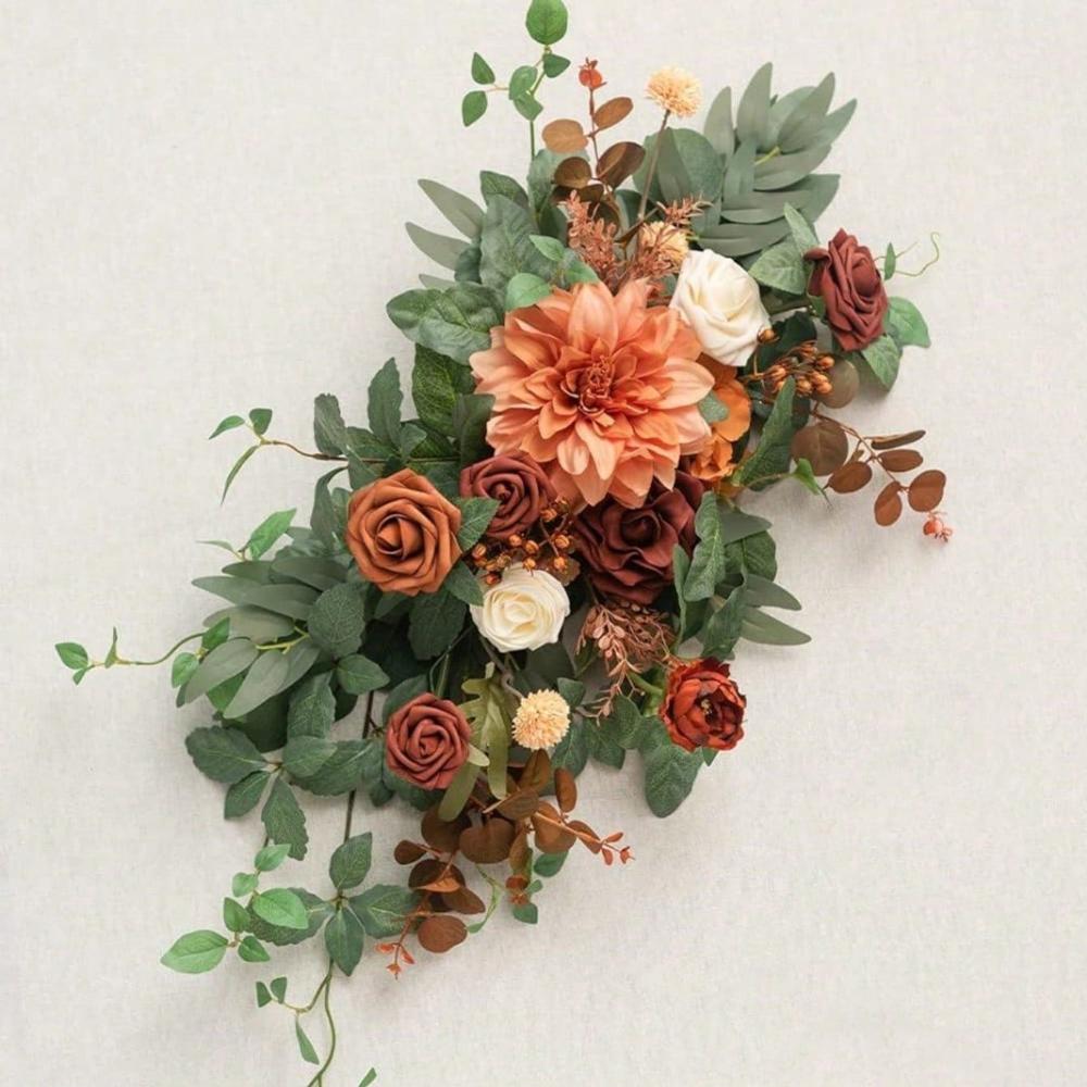 Приветственный знак, свадебный цветочный гирлянда, искусственные цветы, фон, гирлянда для церемонии, приемной двери, настенный мольберт, украшение для дома, прихожая, декор стола