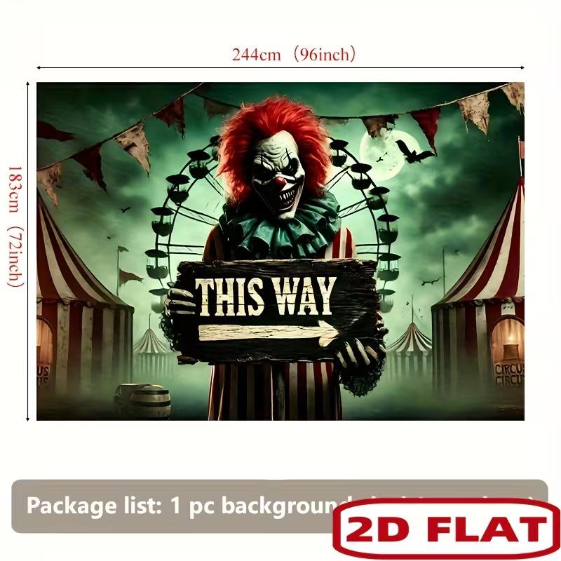 2D Flat Printing Halloween Horror Clown Backdrop for Haunted House Parties