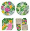 8Гости Гавайская тема одноразовый набор посуды тропические цветы черепаха лист тарелки салфетка чашка Гавайская свадьба день рождения принадлежности