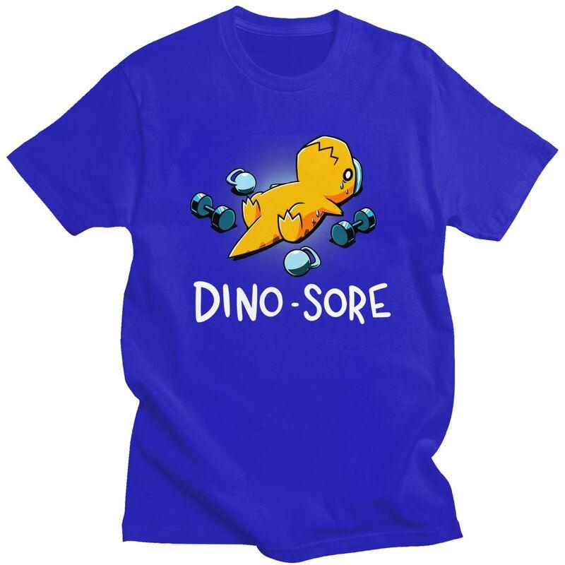 Dino Sore Funny Dinosaur Workout Gym Lifting Fitness T Shirts 100 Cotton Tees Shirt Streetwear Tshirts ShortSleeve Clothes