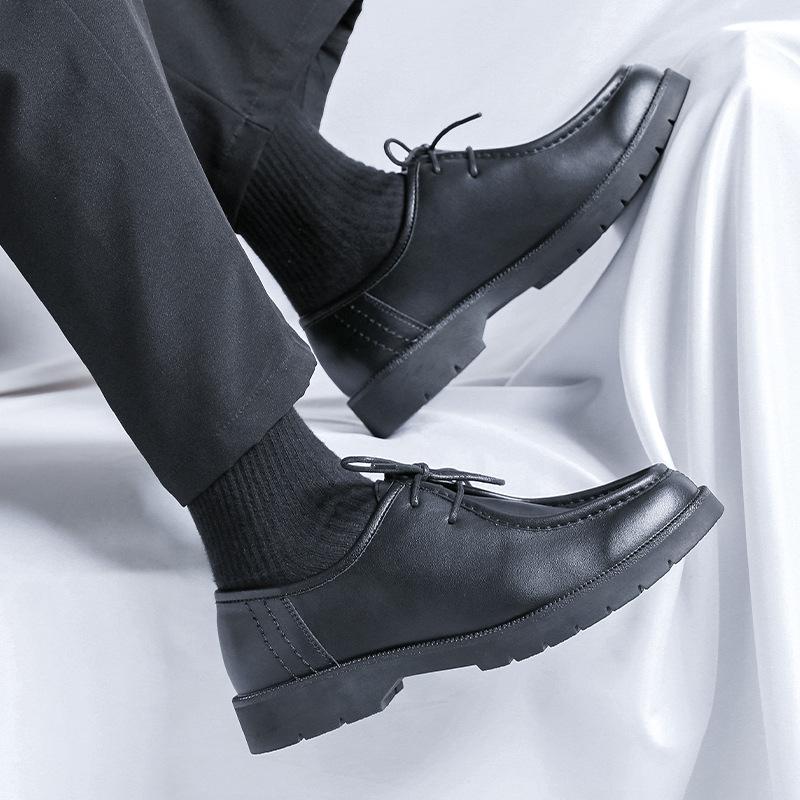 2024 Кожаные Ботинки Мужские Летние Британский Стиль Мужские Повседневные Деловые Большие Головы Растения Корейская Версия Низкий Топ 43229-R