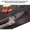 ABS Car Window Lift Switch Button Panel Frame Cover Trim Decoration Sticker For Chevrolet Corvette C6 2005-2013 Auto Glass Lift Switch Frame (Carbon