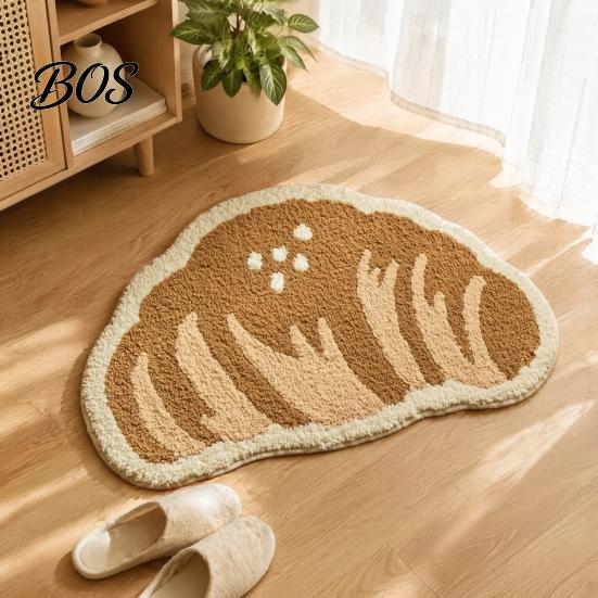 Быстросохнущий коврик для ванной Croissant, Нескользящий, Впитывающий, Мягкий ковер, Декоративный сырный монстера, Кухонный коврик, Лист, Машинная стирка, Зона
