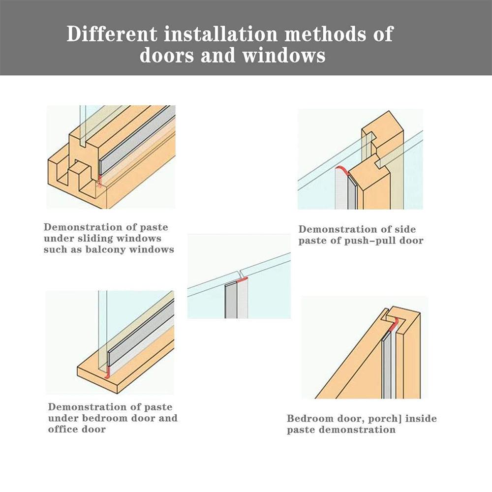 1 рулон 5 м самоклеящейся уплотнительной ленты для окон для зазоров дома, стеклянной душевой кабины