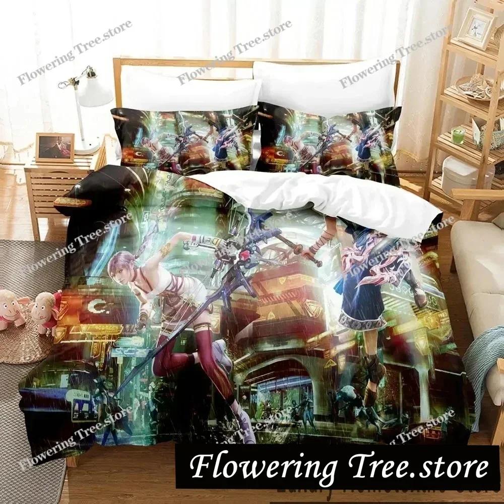 3D Print Anime Game FINAL FANTASY XIII-2 Bedding Set Boys Girls Twin Queen King Size Duvet Cover Pillowcase Bed boys Adult029963