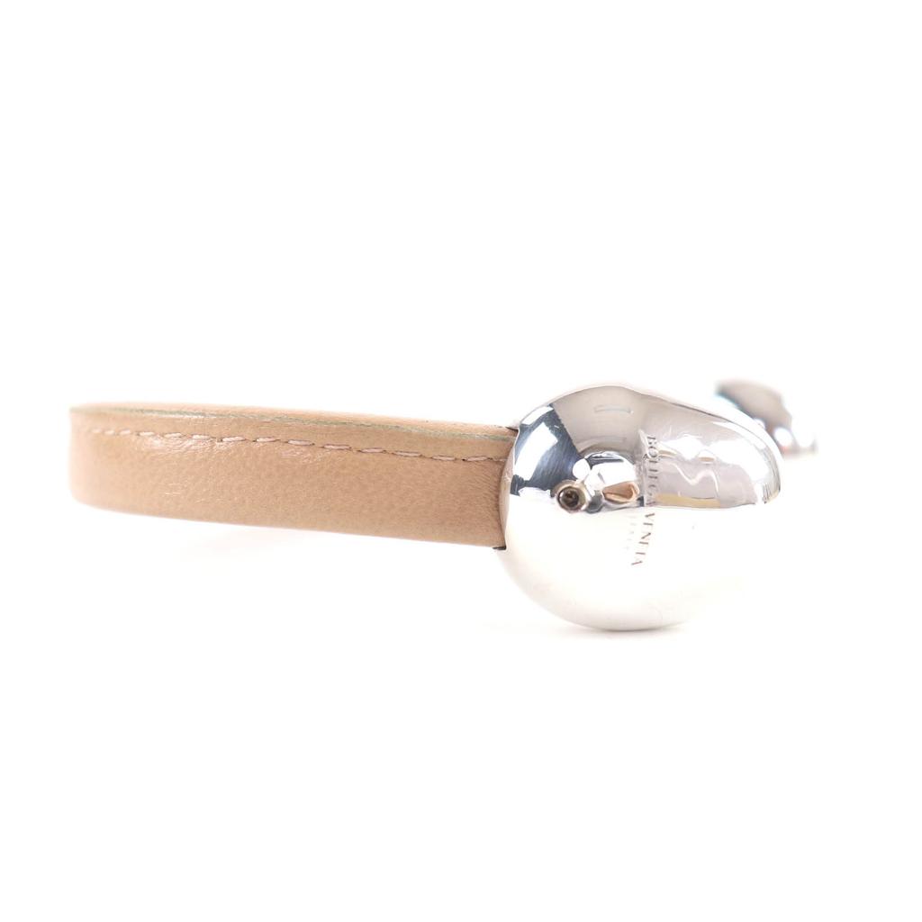 Great BOTTEGAVENETA Bangle Leather bracelet beige leather Women Used