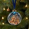 3D Holiday Character Figurines Christmas Faux Crystal Ball Hanging Ornaments with Warm LED Seasonal Home Decor Accessories Lights, Luminous