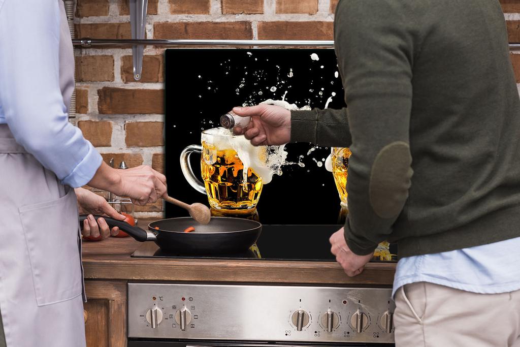 GLASS PROTECTIVE PLATE FOR STOVE 80x52 BEER