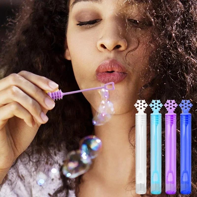 10/100 шт мини-пузырьковые трубки в форме снежинки, пузырьковая палочка, пустая бутылка, рождественский день рождения, декор для вечеринки, креативные детские игрушки, подарки