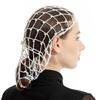 Модные шелковые вязаные крючком сетки для волос, шапочки-сеточки для женщин с элегантным жемчужным декором, шляпа-тюрбан для особого случая