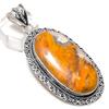 Bumble Bee Jasper Gemstone Handmade 925 Sterling Silver Pendant 2.64" Z3r34