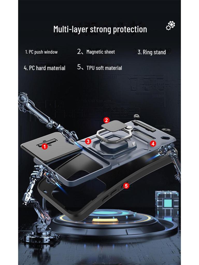 Противоударный чехол для защиты объектива серии Xiaomi 14 с выдвижным окошком