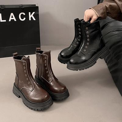 Модные женские ботильоны AJGS 2024 года, новые нескользящие короткие ботинки Desert, женские зимние ботинки на платформе в британском стиле