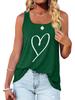 Women Fashion O Neck Print Tank Top Summer Casual Sleeveless T-shirt