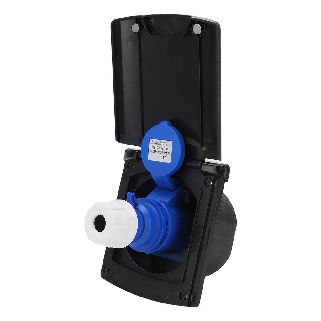 RV Power Outlet 3 Pin External Waterproof Plug Socket Embedded Mounting 220V?250V 16A