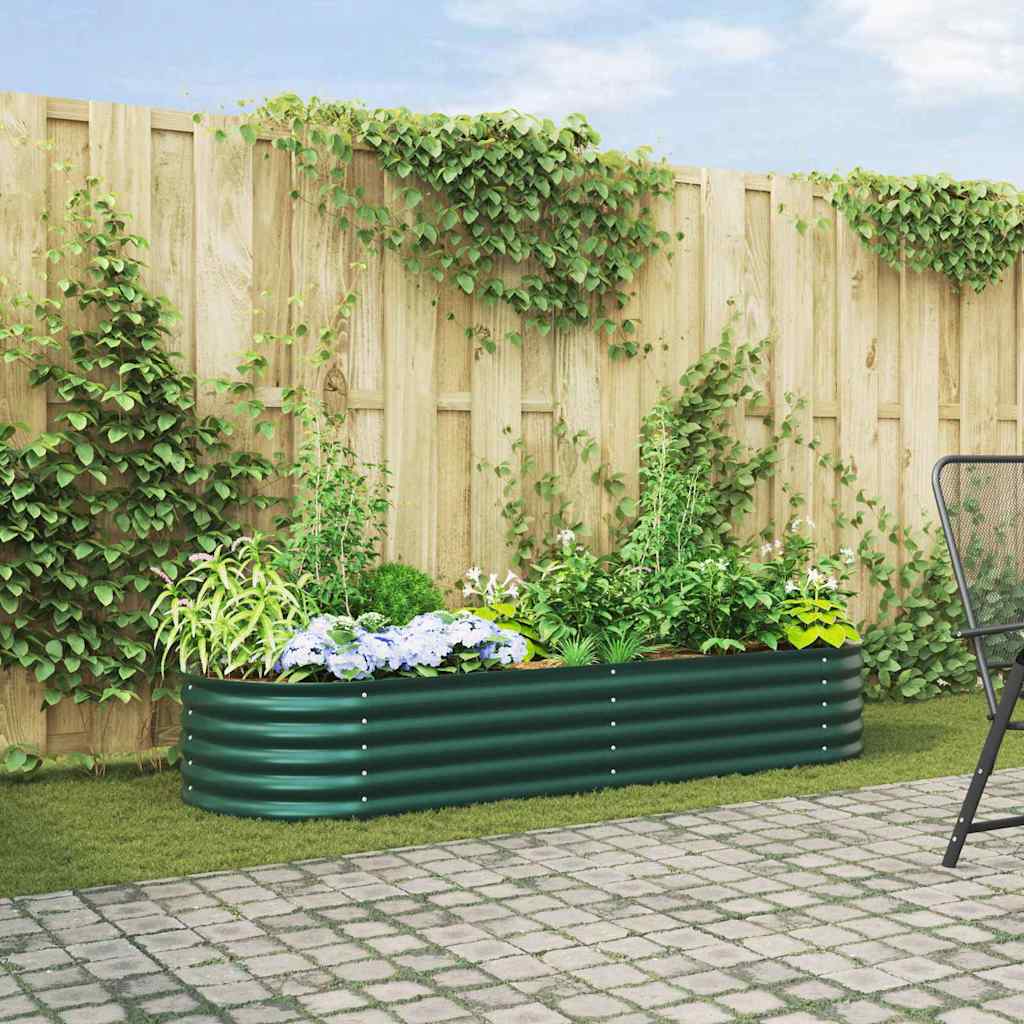 Elevated Planter Box Green 240 x 80 x 44 cm Steel