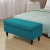 Solid Color Storage Ottoman Covers Rectangle Elastic Bedside Footstool Cover Non -Slip Polar Fleece Footrest Seat Bench Slipcover