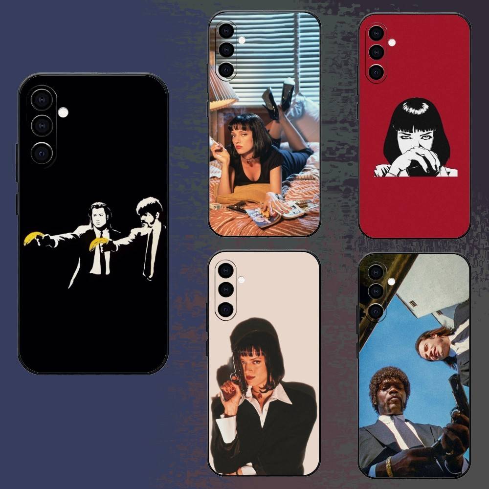 Classic Movie P-Pulp F-Fiction Phone Case For Samsung Galaxy A73,A72,A71,A70,A52,A51 Others Soft Black Cover