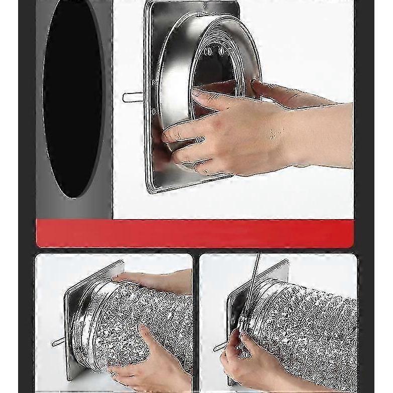Stainless Steel Silent Check Valve, with Hose Connector, for Pipes/Ventilation Ducts