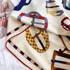195*125*125cm Luxury Mulberry Silk Wool Scarf Triangle Scarf Office Women's Hairband Folding Scarf Women's Shawl Scarf