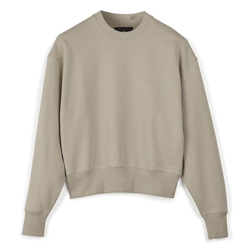 Y-3 Ft Crew Sweat Solid Color Long Sleeve Round Neck Casual Sweatshirt Women Sweatshirt Khaki 50-IV5569