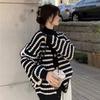 Korean Version Striped Sweater Cardigan Jacket Women Spring and Autumn Westernized Loose and Versatile Outerwear Top Sweater