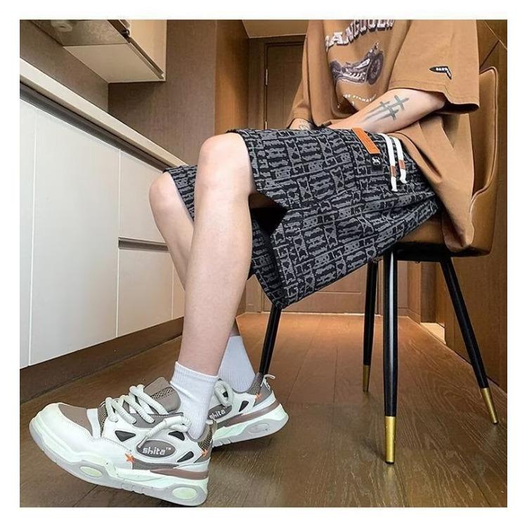 Шорты с принтом для мужчин, летние шорты в американском стиле, быстросохнущие повседневные спортивные брюки длиной пять четвертей