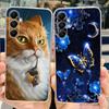 Чехол для Samsung Galaxy A05s SM-A057F Милый мультяшный чехол с кошкой Прозрачный силиконовый чехол для телефона для Samsung A05s A 05s Мягкий бампер
