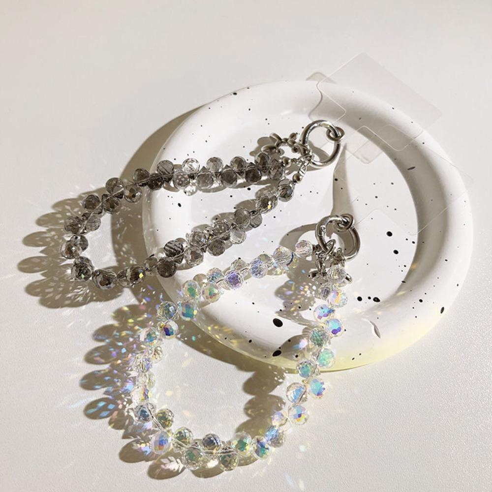 Color Rhinestone Crystal Bead Phone Strap With Dog Mobile Phone Lanyard  Phone Case Accessories