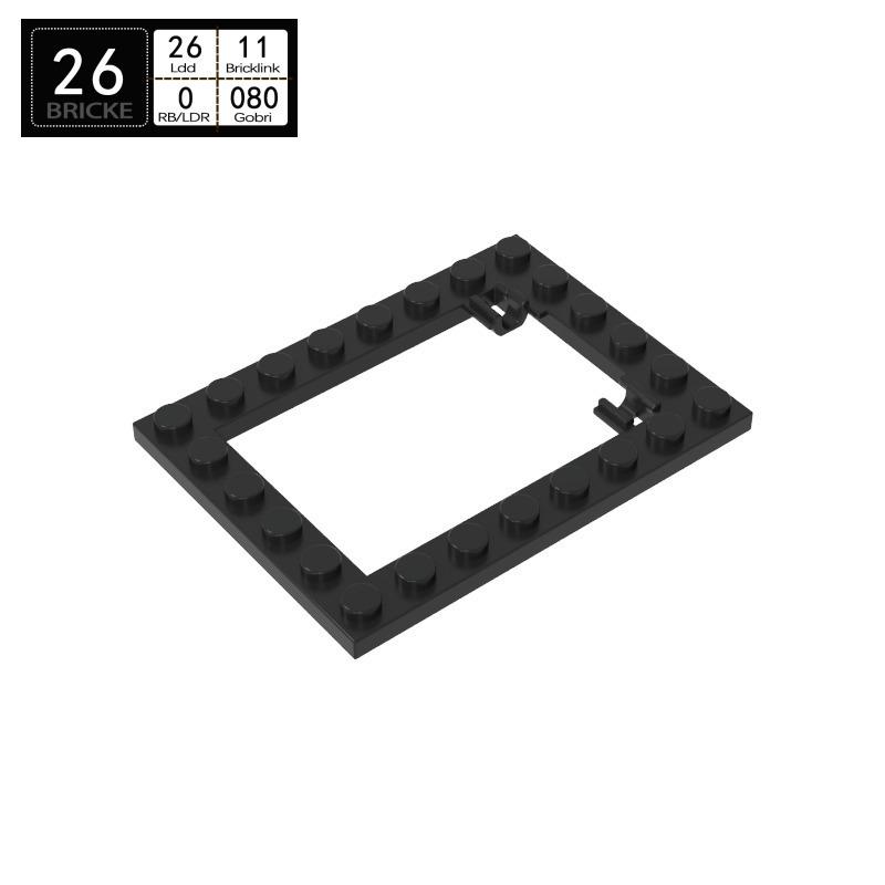 BRICKE 6x8 Hollow Trap Plate & Movable Door Building Block, Compatible with LEGO 92107 Small Particle Blocks.