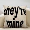 Fisheye In English Cushion Cover Household Decoration Linen Sofa Cushion Cover: Skin-Friendly & Breathable with Invisible Zipper