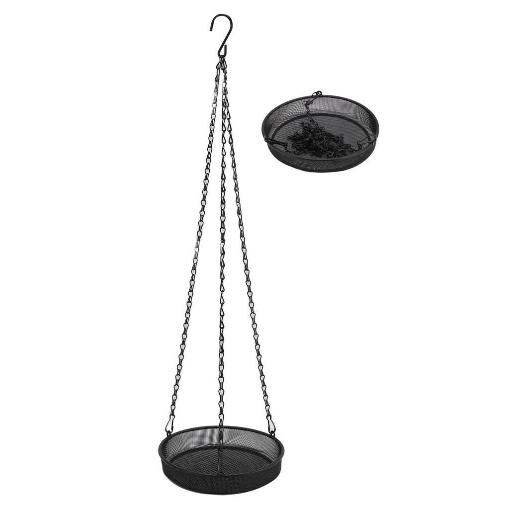 Bird Feeder Large Capacity Powder Coated Fine Metal Mesh Bird Feeder Hanging Tray for Garden Yard