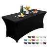 Black/White 4/6FT Stretch Spandex Table Cover Washable Kitchen Universal Tablecloth Fit for Event Banquet Wedding Cocktail Party