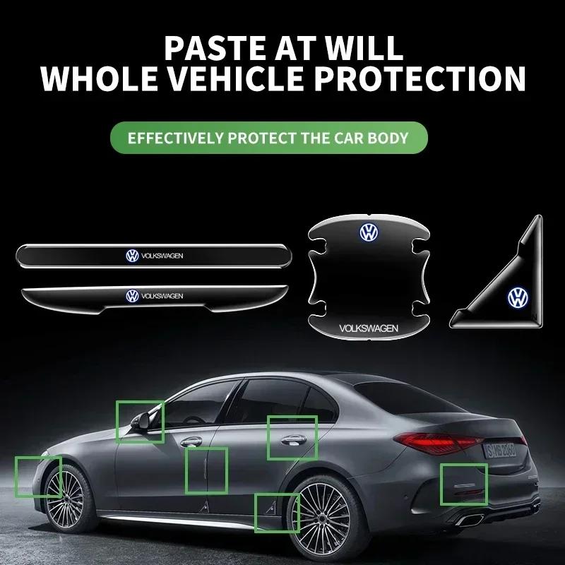 VW Car Door Handle Bowl Scratch Transparent Stickers Anti-collision Strip For Volkswagen VW Golf 4 7 MK3 4 7 Touran Polo Passat