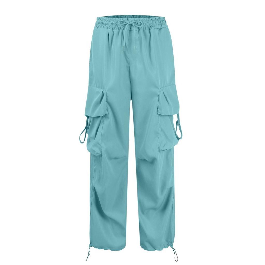 20/5000 Женские модные повседневные брюки-карго с широкими штанинами и высокой талией, многокарманные брюки