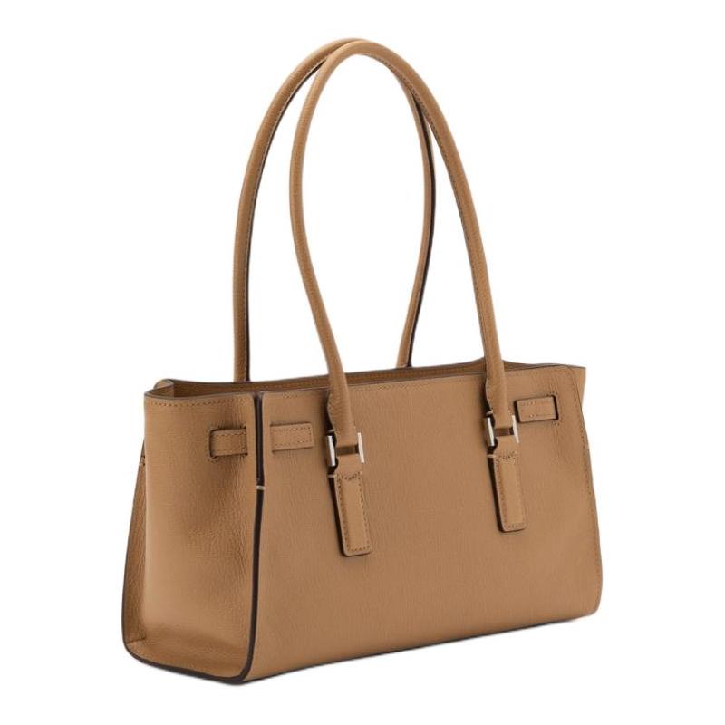 Michael Kors Логотип бренда Hamilton Модерн Однотонная Коровья кожа Сумка через плечо Маленькая Женская Коричневый