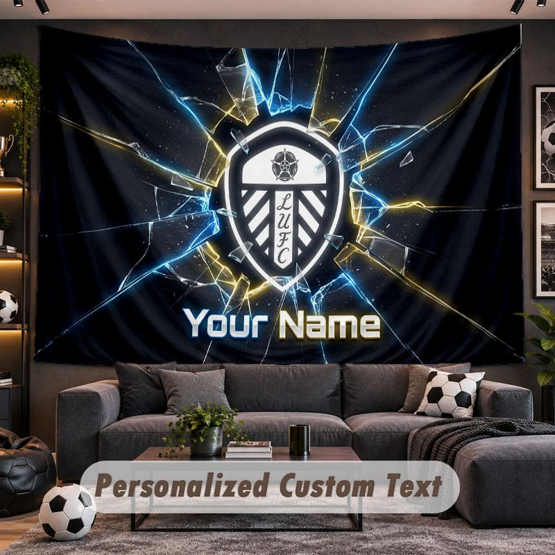 Wall Hanging Tapestry Custom NameLeeds United Pattern Personalized Printed Fabric Wall Decor